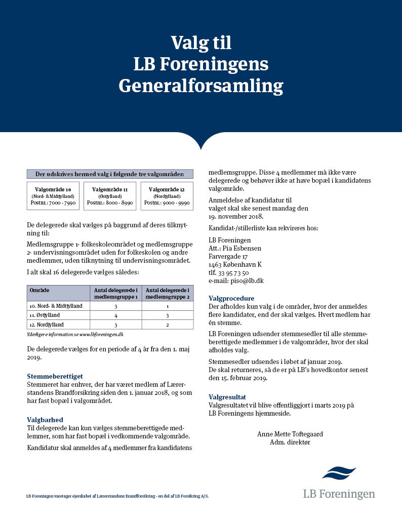 Valg generalforsamling 2019